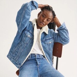 Denim Forum Francoise Sherpa Denim Jacket